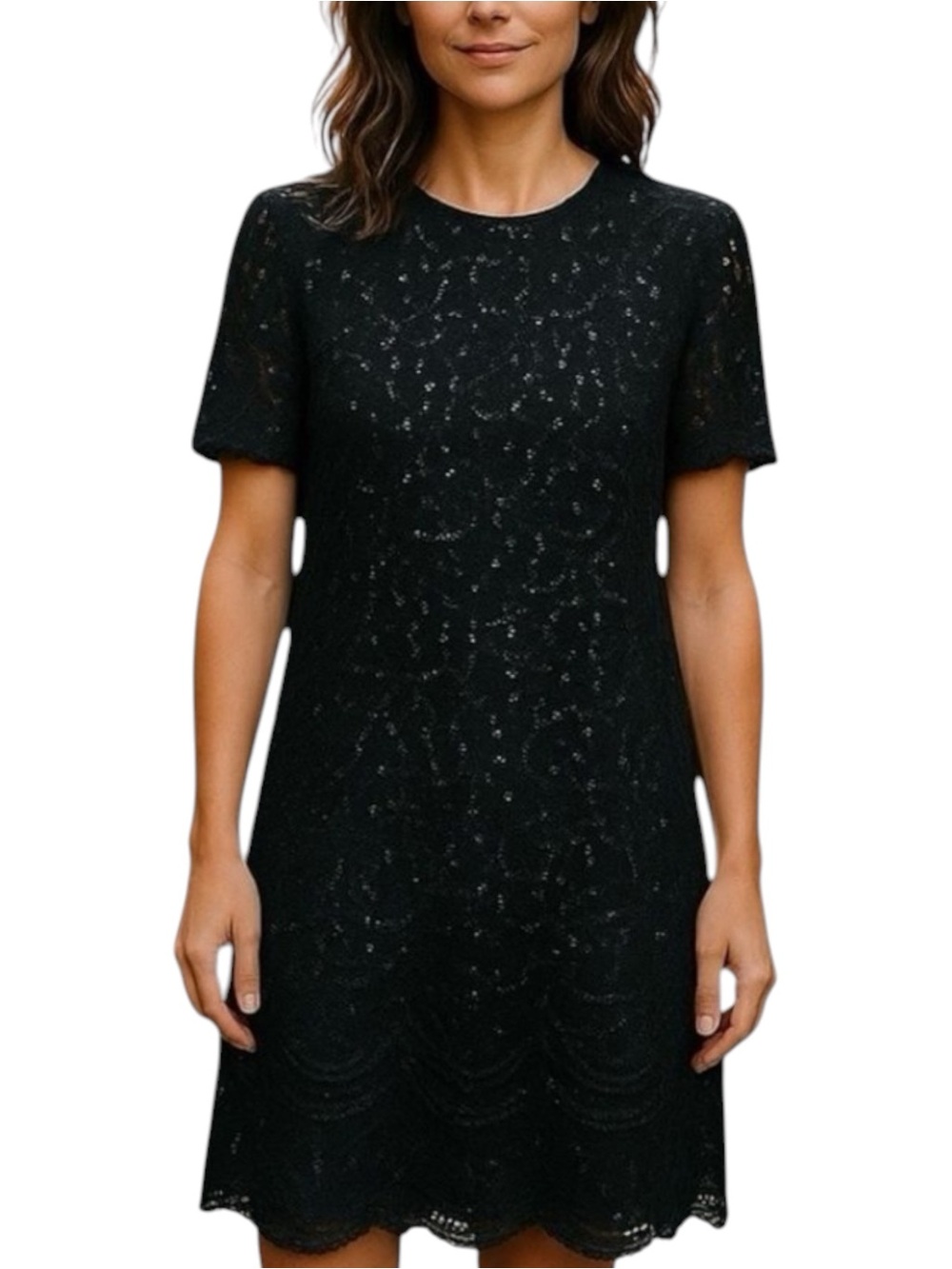 Brilliante by JA Black Beaded Silk 90s Vintage Dress Size M WhimsiGoth